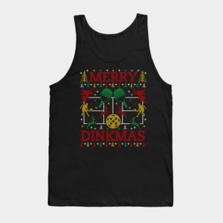 Merry Dinkmas Funny Pickleball Ugly Christmas Sweater Party Pickleball Christmas Gifts Tank Top